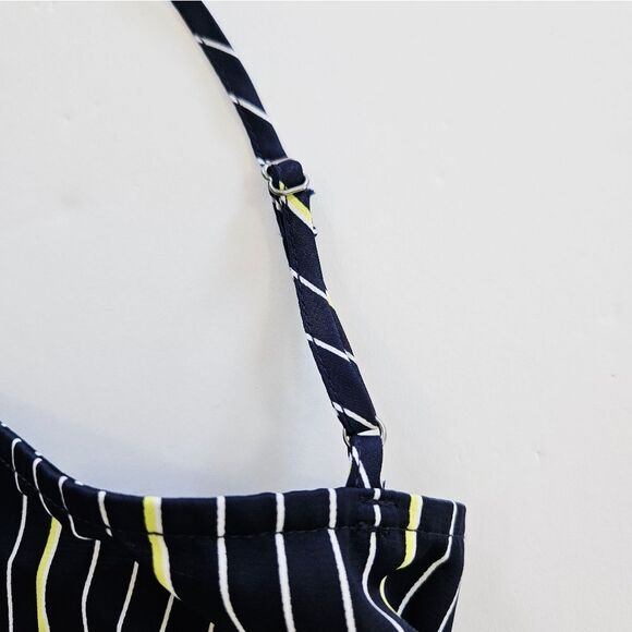 NWT BP X WILDFANG Square Neck Satin Midi Slip Dress In Navy Harlow Pinstripe 2X - Picture 12 of 12
